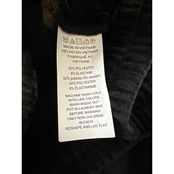 NWT Michael Michael Kors Black Pants Velour Pull On Wide Leg Gold Accents Large - Picture 7 of 7